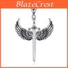 Punk Cross Wings Pendant Necklace With Geometric Alloy Chain For Men And Women