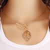 Vintage Metallic Colorful Leaf Pendant Necklace - Simple and Versatile Design