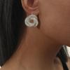 DINGKA 925 Silver Rhinestone Spiral Women's Earrings - Exquisite and Elegant Design