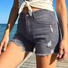 Women's Color Jeans Stretch Slim Fit Distressed Denim Shorts