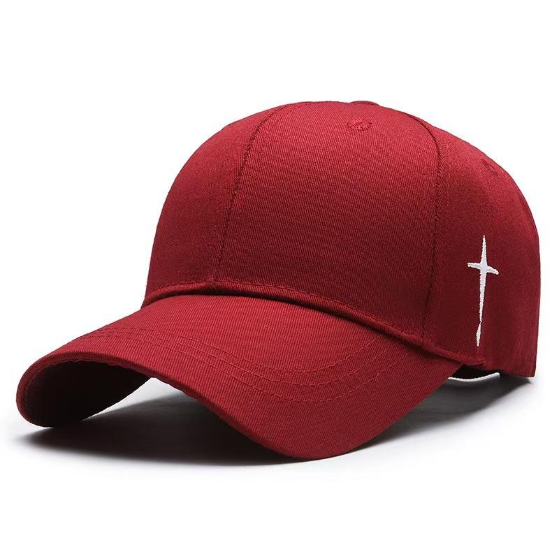 Unisex Couple's Hat - Casual, Versatile Sun Hat, Sun Protection Baseball Cap with Embroidered Side Cross Design