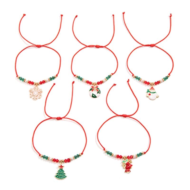 Multifuntional Elastic Bead Bracelet Soft Clay Adjustable Bracelets Set for Christmas Celebration and Everyday Wear