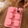 6 Cavity Snowman Silicone Baking Mold Creative DIY Cake Mold Nonstick Flexible Chocolate Fondant Mold for Baking and Candy Making