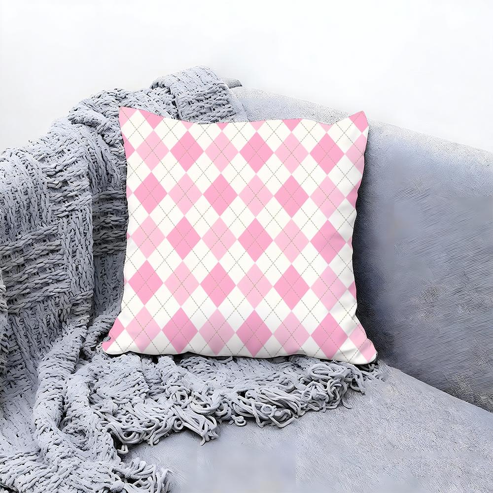 Shiny Diamond Pattern Print Cushion Cover Premium Comfort Reversible Pillow Cove Two in One Design for Any Room Car Interior