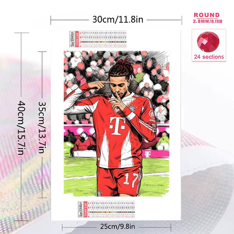 Michael Olise Football Jersey 100% Round Full Drill 5D DIY Diamond Painting Embroidery Cross Stitch Rhinestone Decor