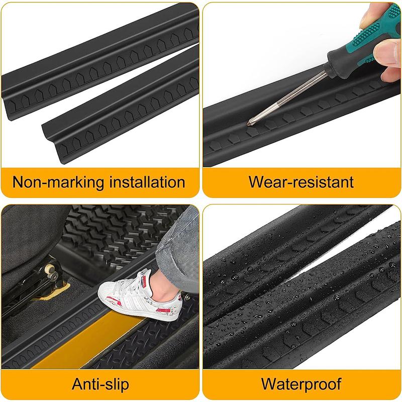 2pcs Door Sill Guards For Jeep Wrangler TJ 1997 1998 1999 2000 2001 2002 2003 2004-2007 Door Sill Guards Kit Door Entry Guards