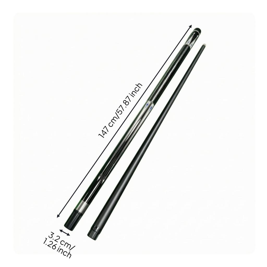 Two-Piece Pool Cue Wooden Billiard Stick Maple for Home Game Room