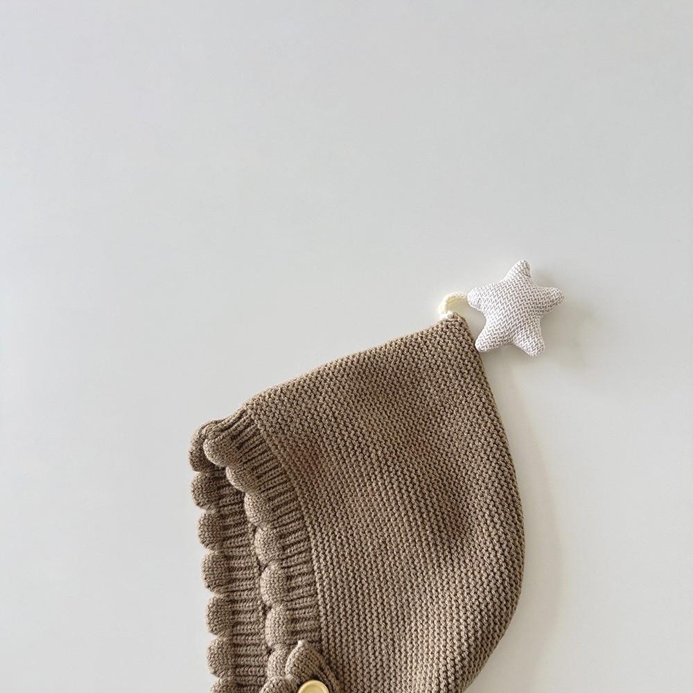 Windproof Design Knit Earflap Hat Soft Material Infant Toddler Hat Warm Star Beanie for Infant