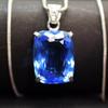 Natural London Topaz Blue Pendant Cushion 73 Gems 925 Sterling Silver CERTIFIED my-415-k