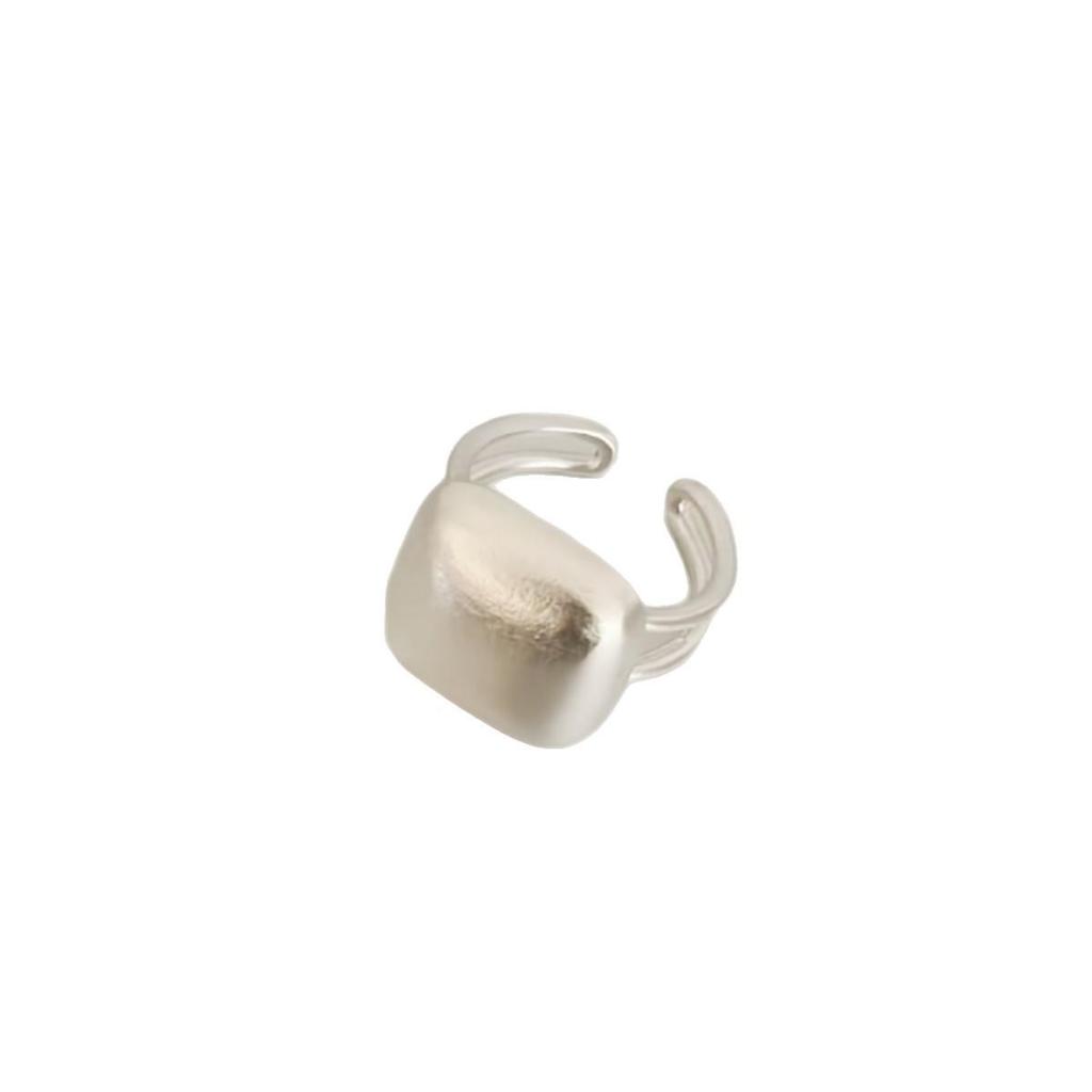 Korean Matte Square Brushed High-End Personality Ring