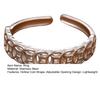 Women Ring Hollow Copper Coin Shape Adjustable Opening Design Finger Ring Fortune-Boosting Ring Versatile Jewelry Gift