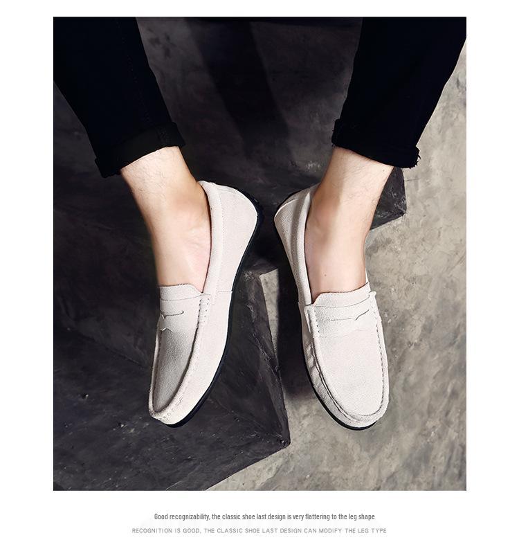Men's Frosted Leather Slip-on Loafers - Lightweight, Simple, Plus Size, Four Seasons Wear