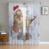 Panda Forest Funny Tulle Window Curtain for Livingroom Printed Sheer Curtain Home Decor Window Panels Chiffon Drapes