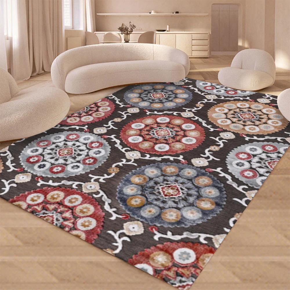 

Vintage Turkish Printed Carpet Living Room Rug Bedroom Floor Mat Lounge Decor Kitchen Coffee Table Mat Machine Washable Doormat 50X80CM