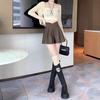 Autumn 2025 Women's High Waist A-line PU Leather Shorts - Loose, Casual Wide Leg Hip-Wrapping Design