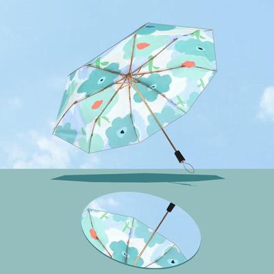 MAYDU Three-Fold UV Protection Sun & Rain Umbrella