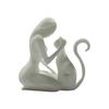 Creative Girl And Dog Statues Cute Canine Statues Crafts Nordic-Style Ornaments  Bedroom Decor