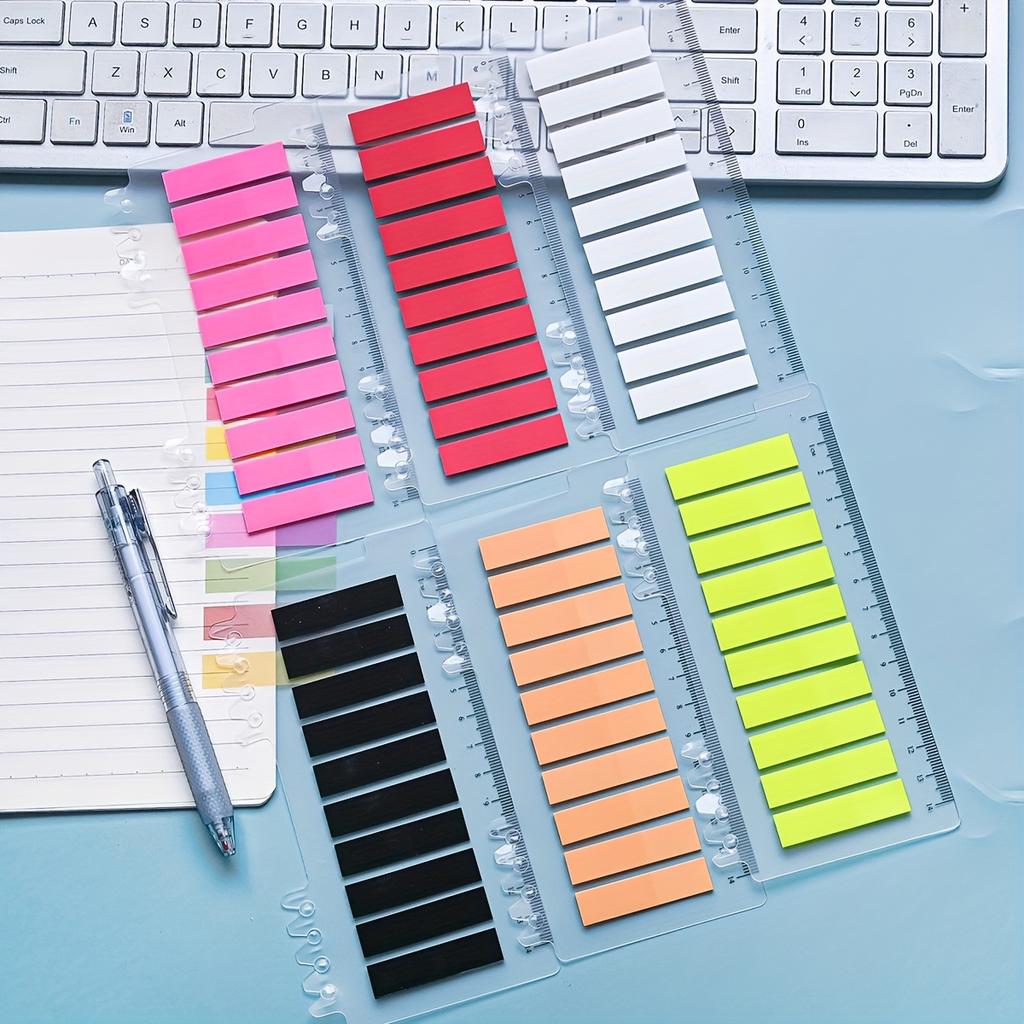 200pcs Transparent PET Index Labels - Color-Coded Sticky Notes with Rounded Corners, Waterproof & Durable for School, Office, Home Organization