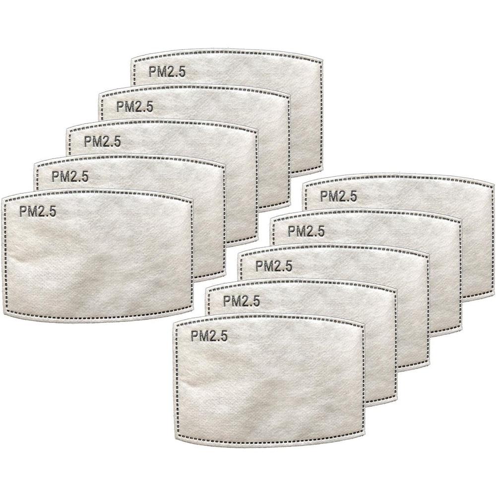 10 X PM2.5 Activated Carbon Filters 5 Layers Replaceable Filters For Face Coverings Cotton Cover Mask Inserts