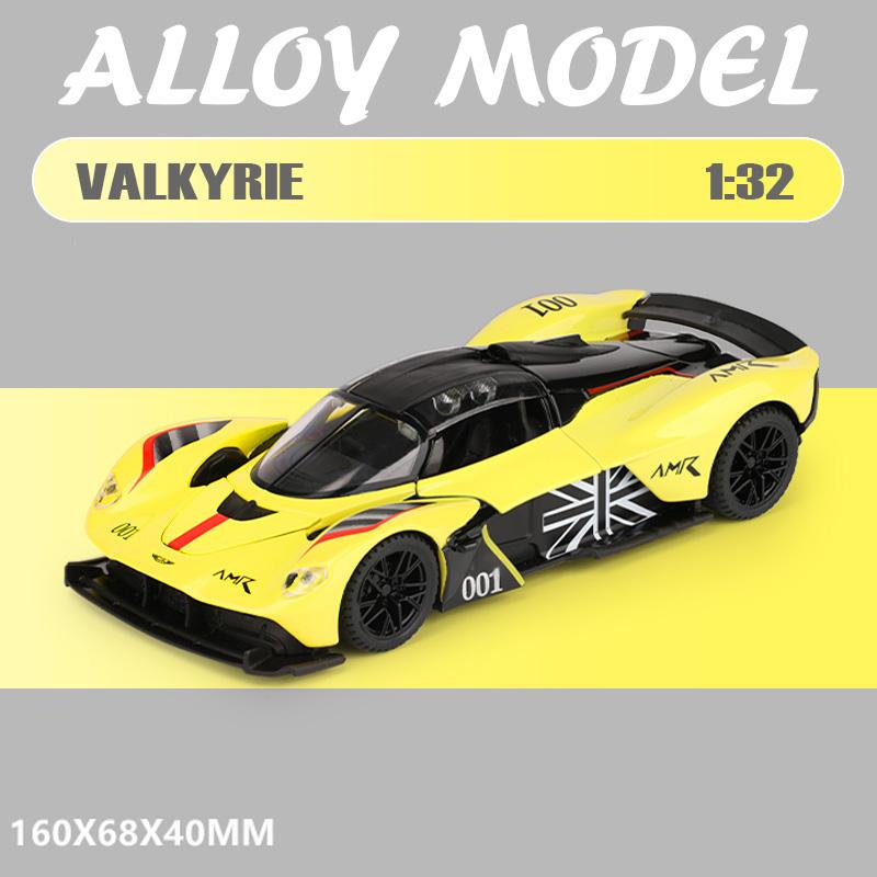 1:32 Valkyrie Vulcan Model Sports Car Toy Alloy Diecast Pull Back Models Cars Collection Vehicles Sound Light Kids Toys Gifts
