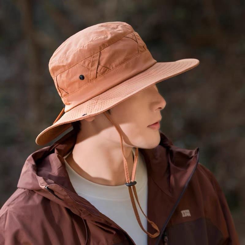 Outdoor Sun Protection Hat Men'S Summer Fishing Sun Hat Big Brim Breathable Cool Hat Hiking Bucket Hat