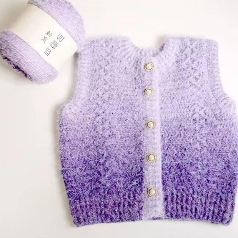 190g Farbverlauf Mohair Knäuel 3mm Handgemacht DIY Schal Mütze Pullover Schal Stricken