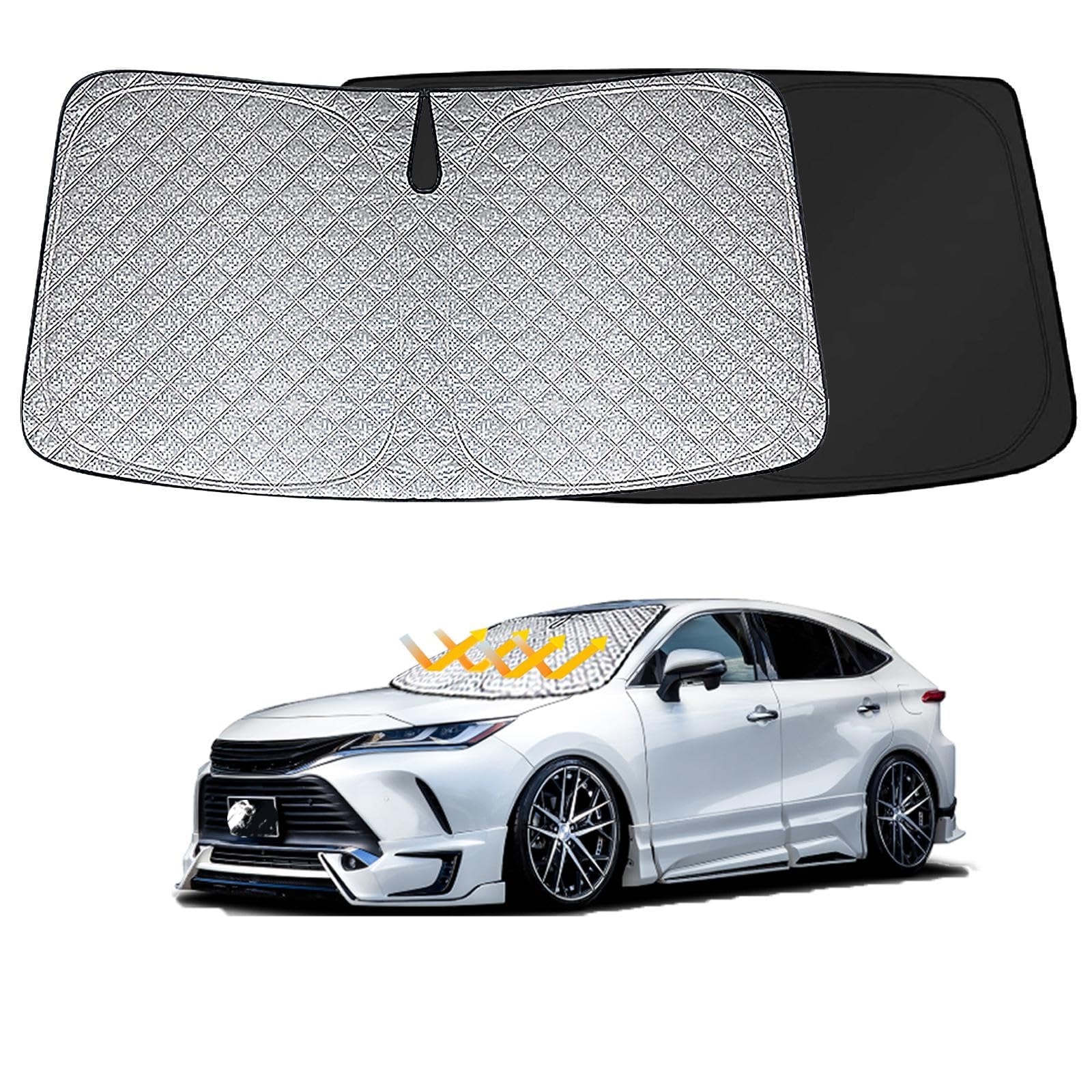 

Совместим с Toyota Harrier 80 Series Передний солнцезащитный козырек на лобовое стекло Хорошая блокировка света Защита от УФ-лучей Защита от солнца Изоляция Индивидуальный чёрный