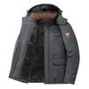 New Winter Men's Fleece-Lined Parka Coat Casual Vintage Military Workwear Jacket Thickened Detachable Hooded Parkas Men Overcoat