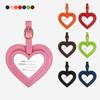 Pu Leather Simple Luggage Tag for Women Men Colorful PU Heart-shaped Boarding Pass Anti Loss Hanging Card Tags