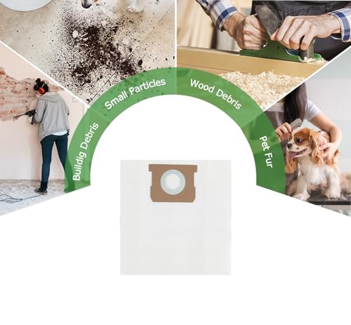 EVC-200PCL/SCL Paper Dust Bags for E-Value Wet/Dry Vacuum Cleaners, 8-Pack