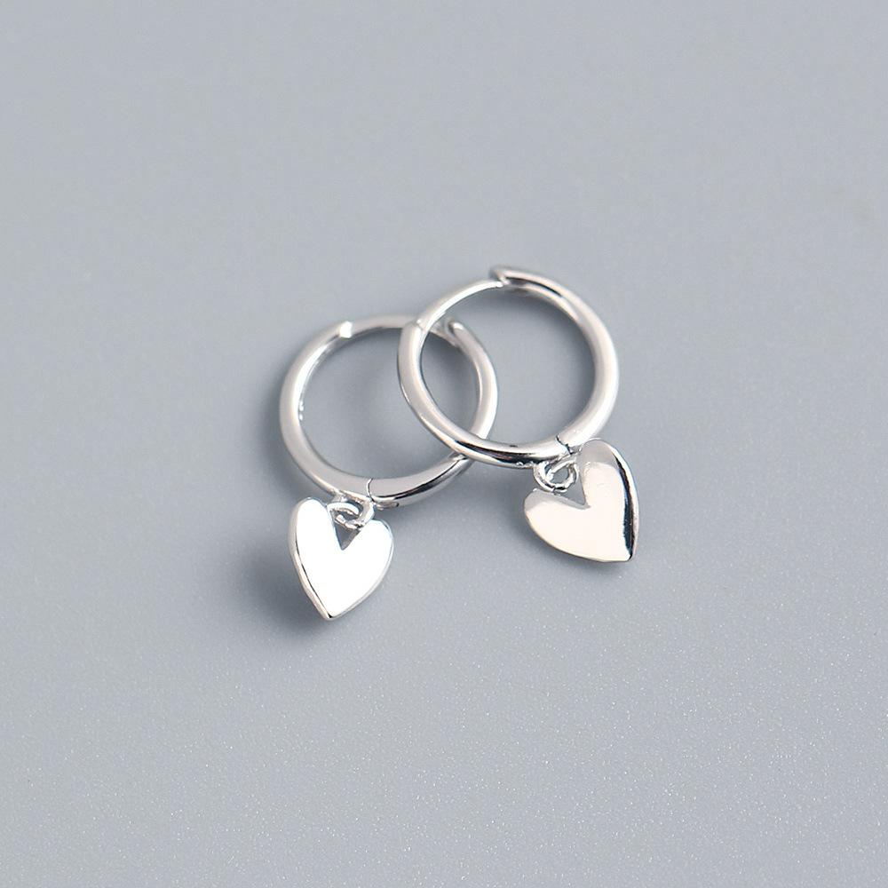 

925 Sterling Silver Heart Tassel Earrings Charm Women Gold Plated Smiple Fine Jewelry Prevent Allergy Party Accessories Gifts белый