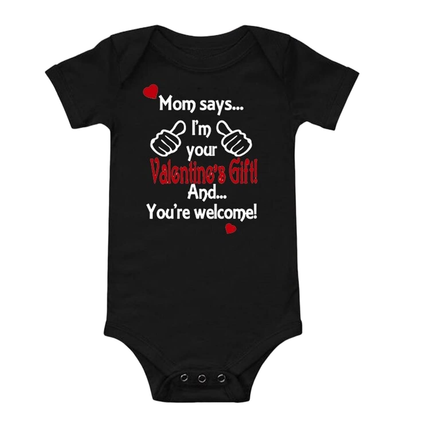 

Romper Day Newborn Baby Black Short Sleeve Jumpsuit Boy Girl Unisex Polyester 21411 12Months [Misia Luxury] Valentine s [21300-21419] Style-19