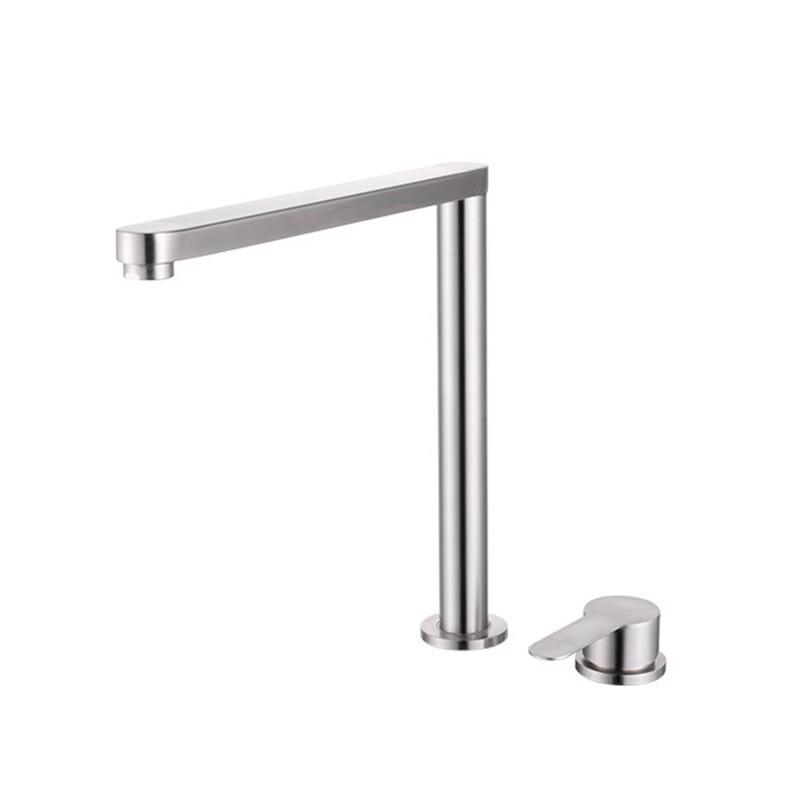TLXT Black Brushed Concealed Wall-Mounted Pull-Down Kitchen Faucet