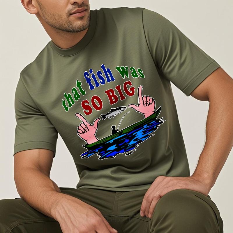 Cotton tshirt Unisex Rock For her Round Neck tshirt Fashion That Fish Was So Big Hiphop Boys Teeshirt male Vintage teeshirt