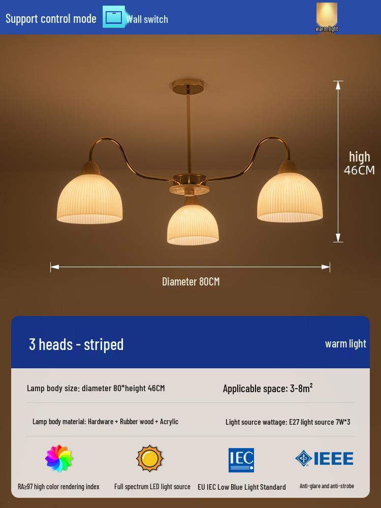 2025 Mid-Century Japanese Cream Solid Wood Chandelier for Living Room, Hall & Bedroom