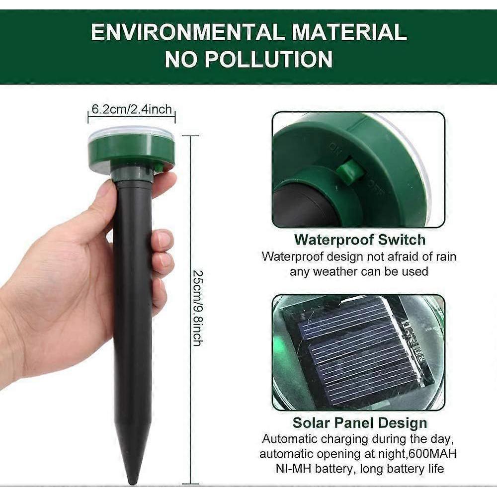 Ultrasonic Solar Mouse Repeller Ultrasonic Solar Mouse Repeller Solar Mouse Repeller Combine Sound and Vibration Outdoor Garden Mole Repeller
