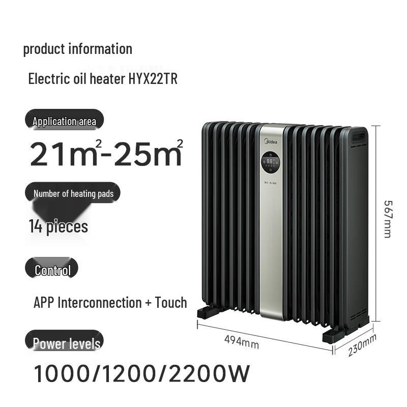 Midea HYX22TR Smart Oil-Filled Radiator Heater