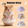Sweet Style Pet Dress Cute Hamster Dress, Floral Heart Fruit Prints, Lace Trim Small Clothing with Bow, Animals Outfit for Squirrel Gerbil Sugar