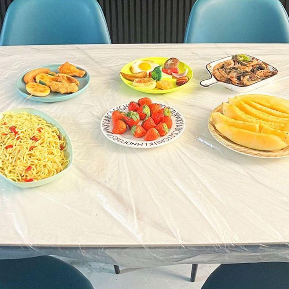 10Pcs/Pack Round/Rectangular Universal Table Cover Elastic Hem Table Protector  Restaurant