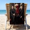 1pc The Vampire Diaries2 Beach Towel, Beach and Seaside Swimming Pool Equipment, Fashion Pattern, Rectangular, Travel Essentials