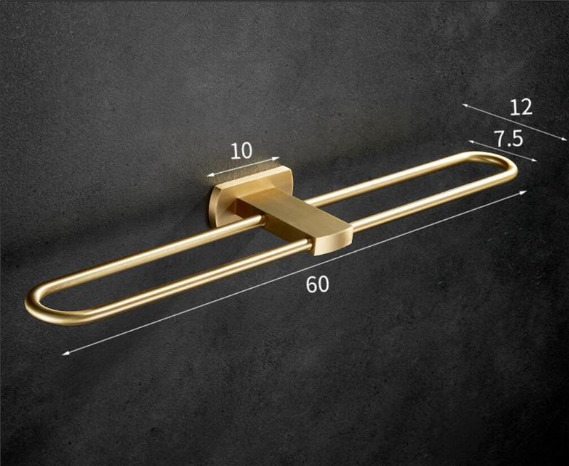 Brushed Gold Bathroom Accessories Towel Rack,Paper Holder Toilet Brush Holder,Towel Ranger,Hooks Brass  Bath Hardware