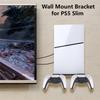 Soporte de Pared para Consola de Juegos para PS5 Slim Soporte Ahorrador de Espacio Soporte para Almacenamiento de Mando para Accesorios de Playstation 5 Slim