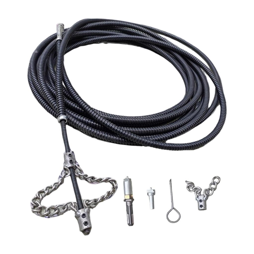 Drain Snake Cable Metal Spring Clog Remover for Kitchen Bathroom Sewer 600cm