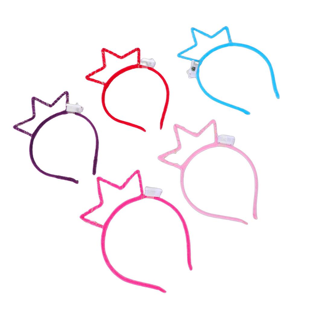10pcs LED Headband 3 Flashing Modes Glow In The Dark Crown Headband Hair Hoop for Birthday Concerts Parties