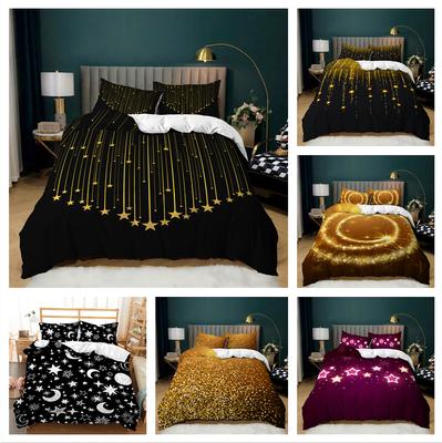 Star Print Bedding Set Romantic Meteor Quilt Cover Pillowcase 2 or 3 Pieces Suitable for Children Adult Room Soft and Comfortable Home Decoration