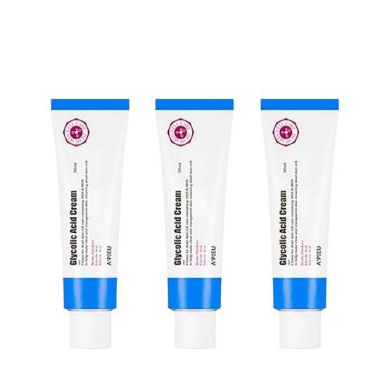 A'PIEU Glycolic Acid Moisture Cream – Exfoliating & Skin Smoothing Face Cream 50ml (Set of 3)