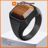 Vnox Tijgeroog Steen Ring voor Mannen, Geometrische Vierkante Roestvrij Staal Metalen Vingerring, Stijlvolle Ringband Huwelijksgeschenk Maat 7-12