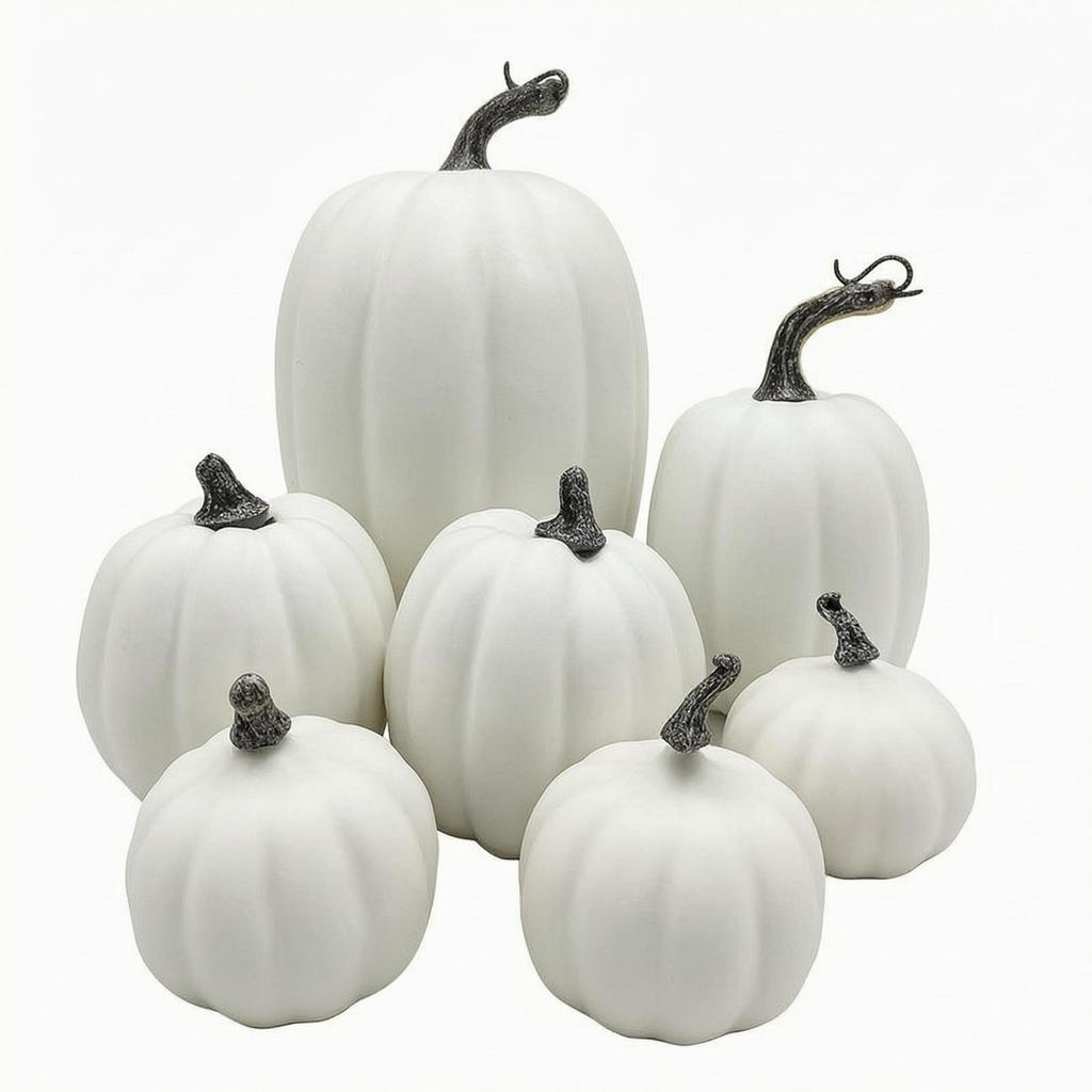 8 Pieces Assorted Artificial Pumpkins Decorative with Faux