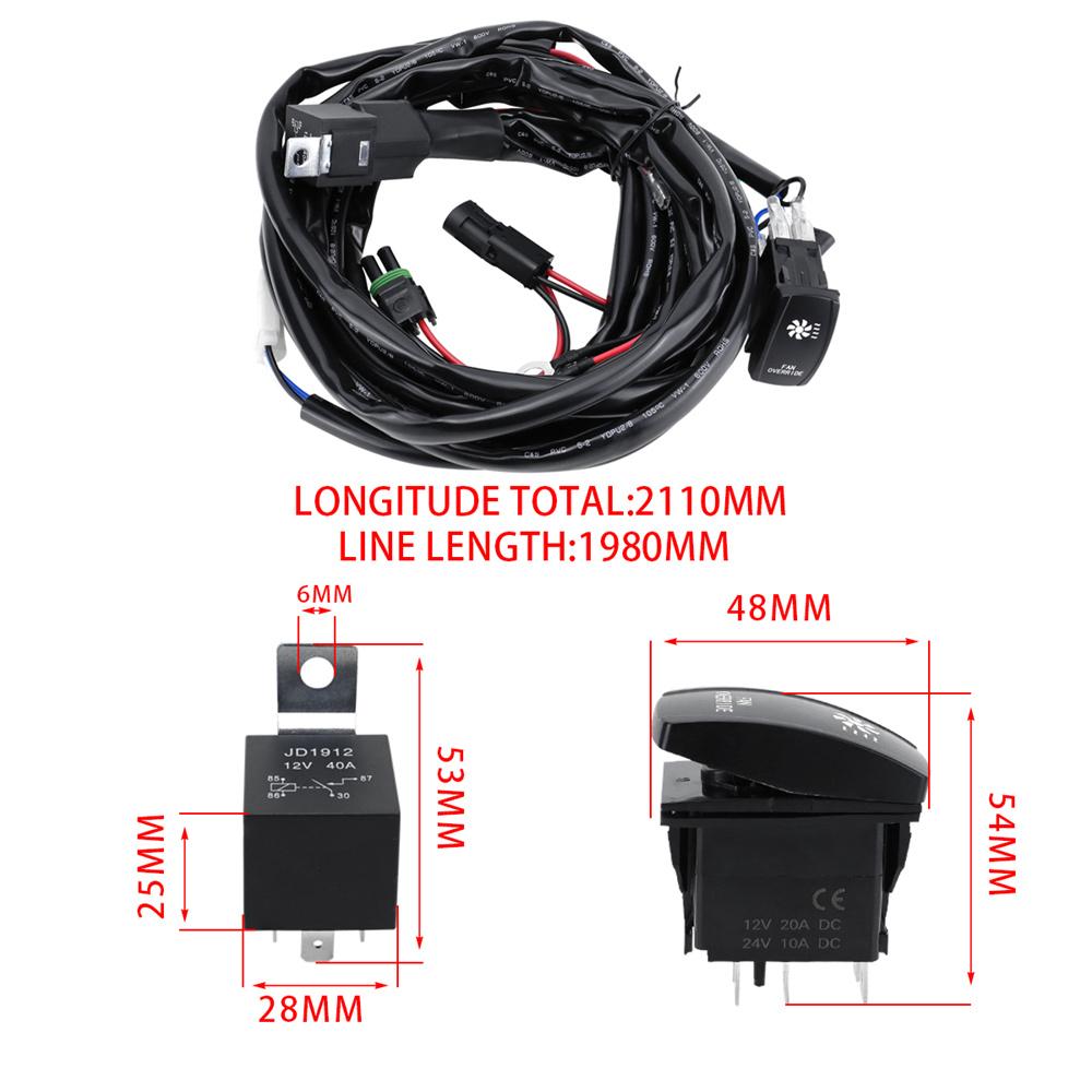Cooling Fan Override Rocker Switch Kit For UTV Can Am Polaris RZR XP 1000 800