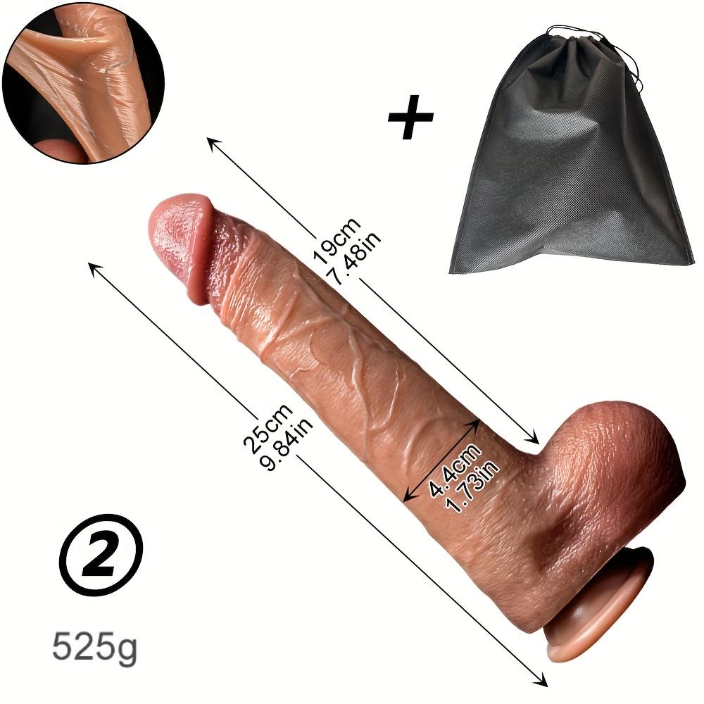 Dildo – 11.81" Sliding Foreskin Realistic Dildo, Double-Layer Liquid Silicone with Strong Suction Cup, G-Spot & Anal Stimulation for Men & Women